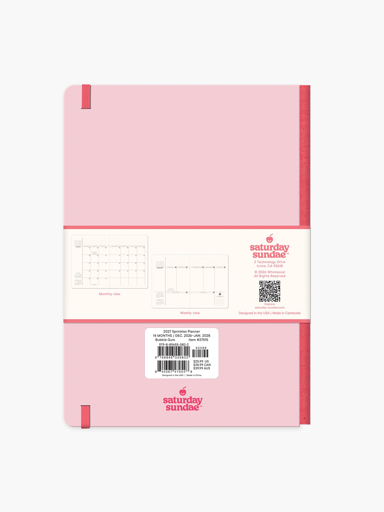 2027 Bubble Gum B5 Sprinkles Planner
