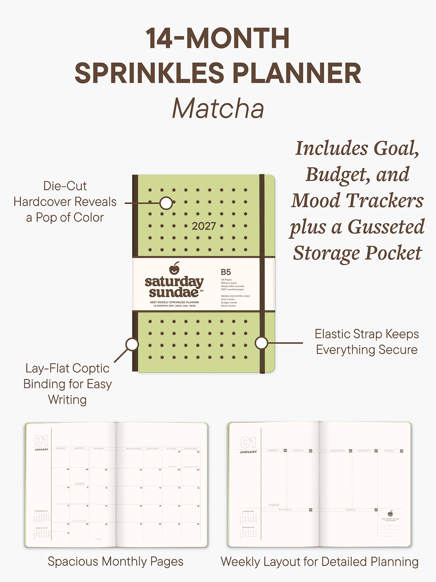 2027 Matcha B5 Sprinkles Planner
