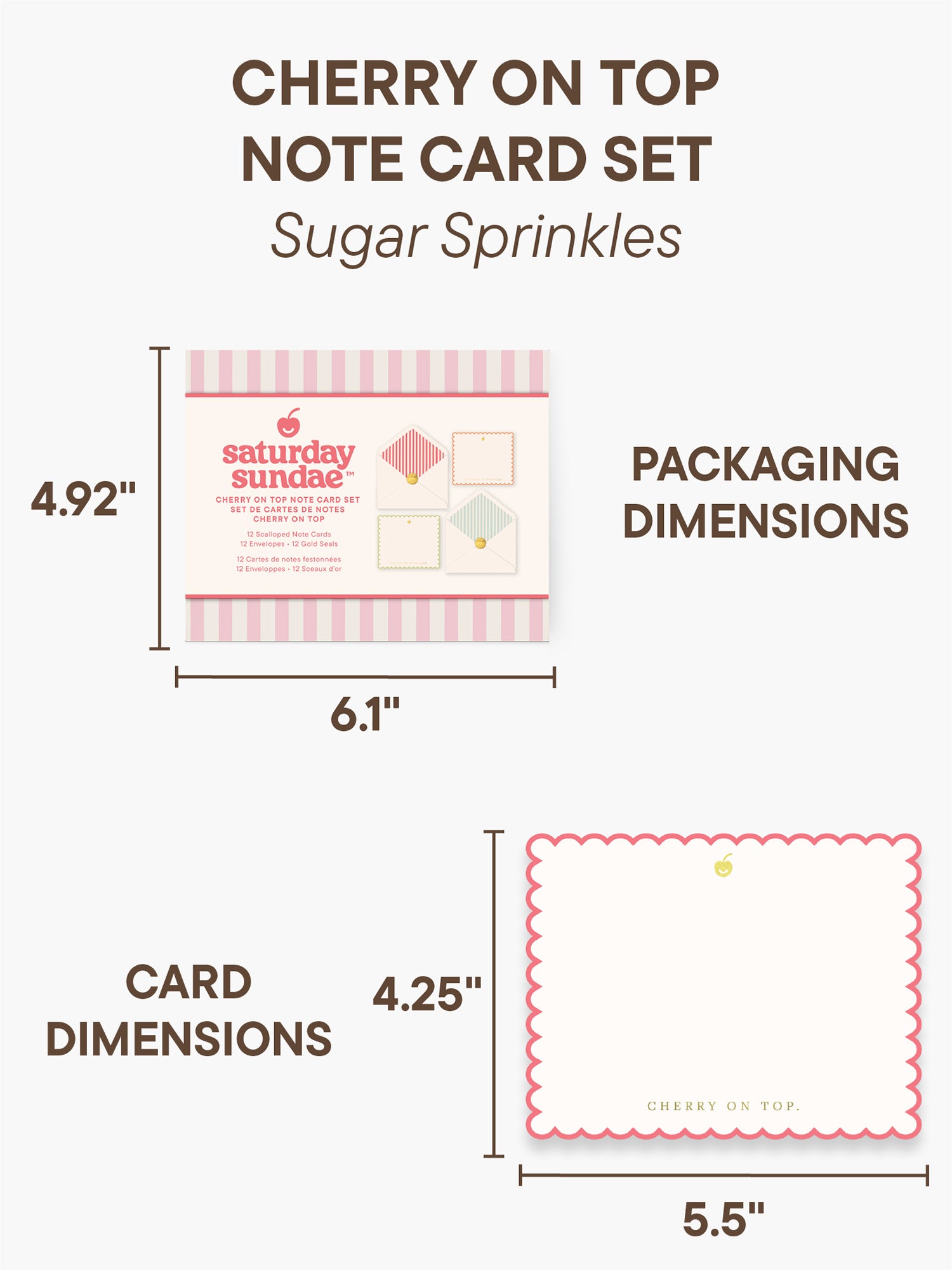 Sugar Sprinkles Cherry on Top Note Card Set