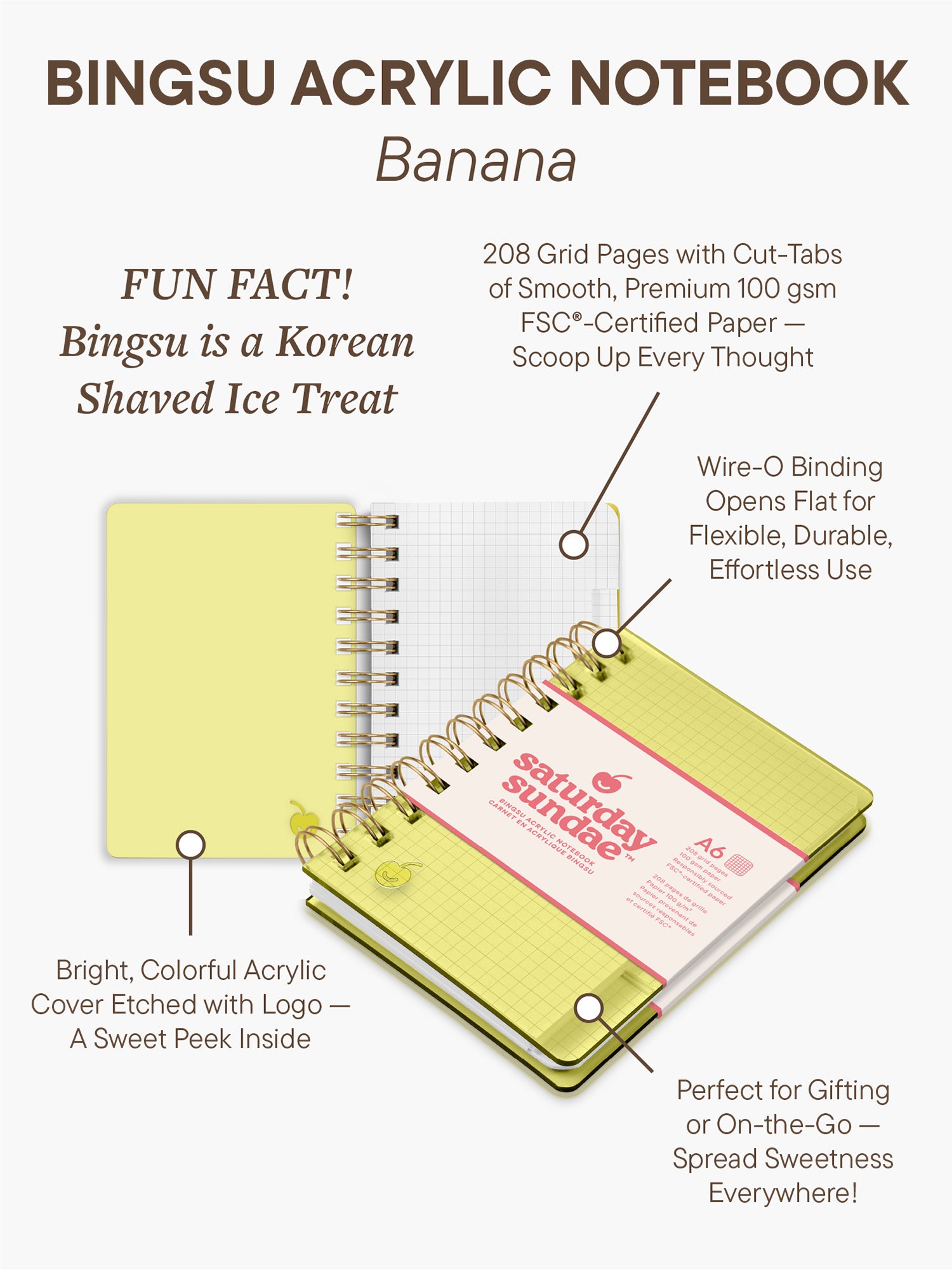 Banana A6 Bingsu Acrylic Notebook