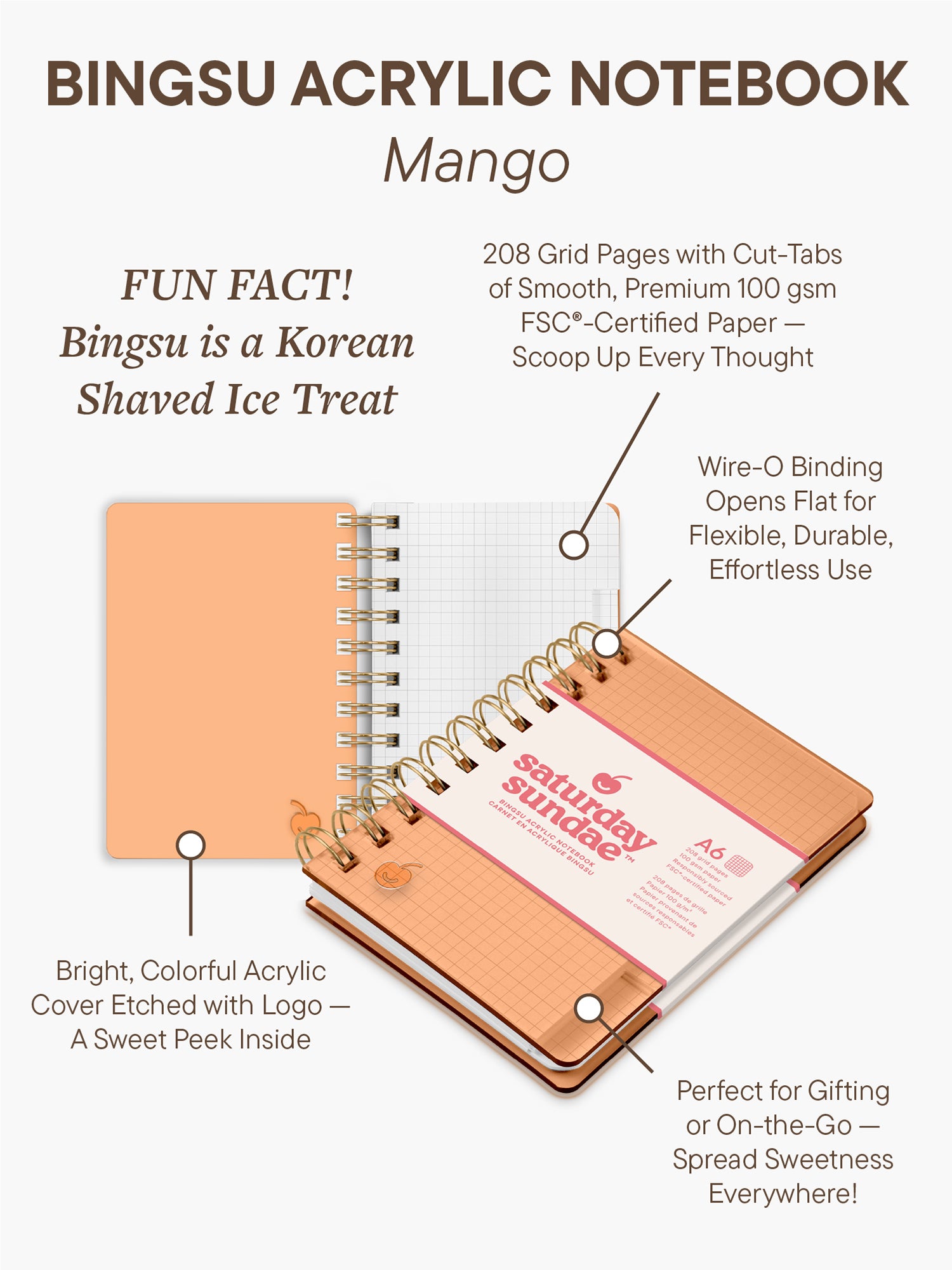 Mango A6 Bingsu Acrylic Notebook
